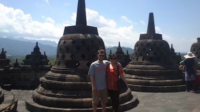 My wife and I at Borobudur temple in 2014