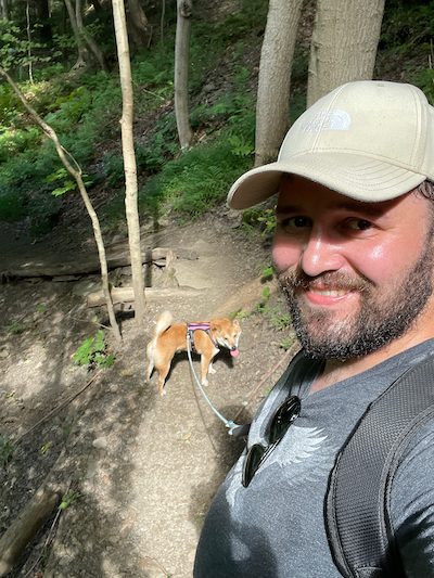 Hiking the Rachel Carson trail with my Shiba Inu in 2023